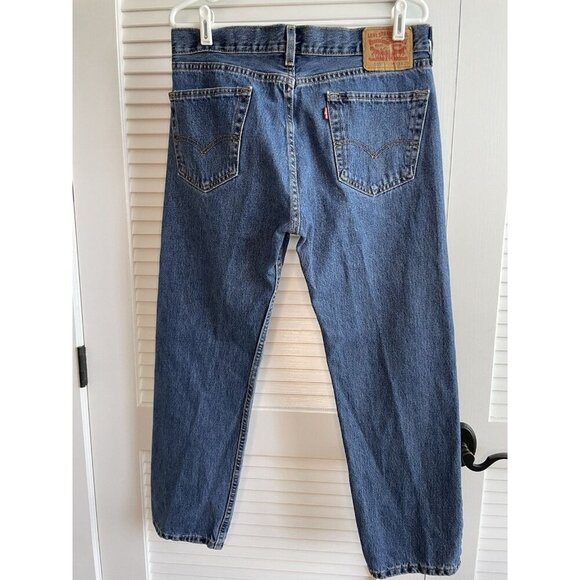 Levi's 505 Jeans Men's Size 33x29 Regular Fit Straight Leg Blue Mid Wash Denim - Picture 4 of 4